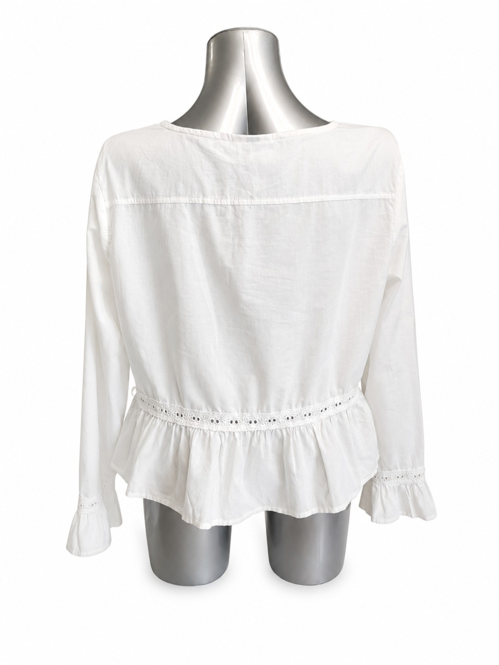 Universal Thread Cream/White Boho Lace Peplum Blouse XL NWT - Picture 5 of 6
